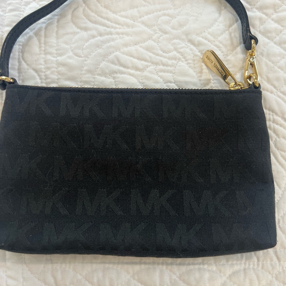 Michael Kors Black Logo Wristlet with Gold Hardware - Picture 2 of 11
